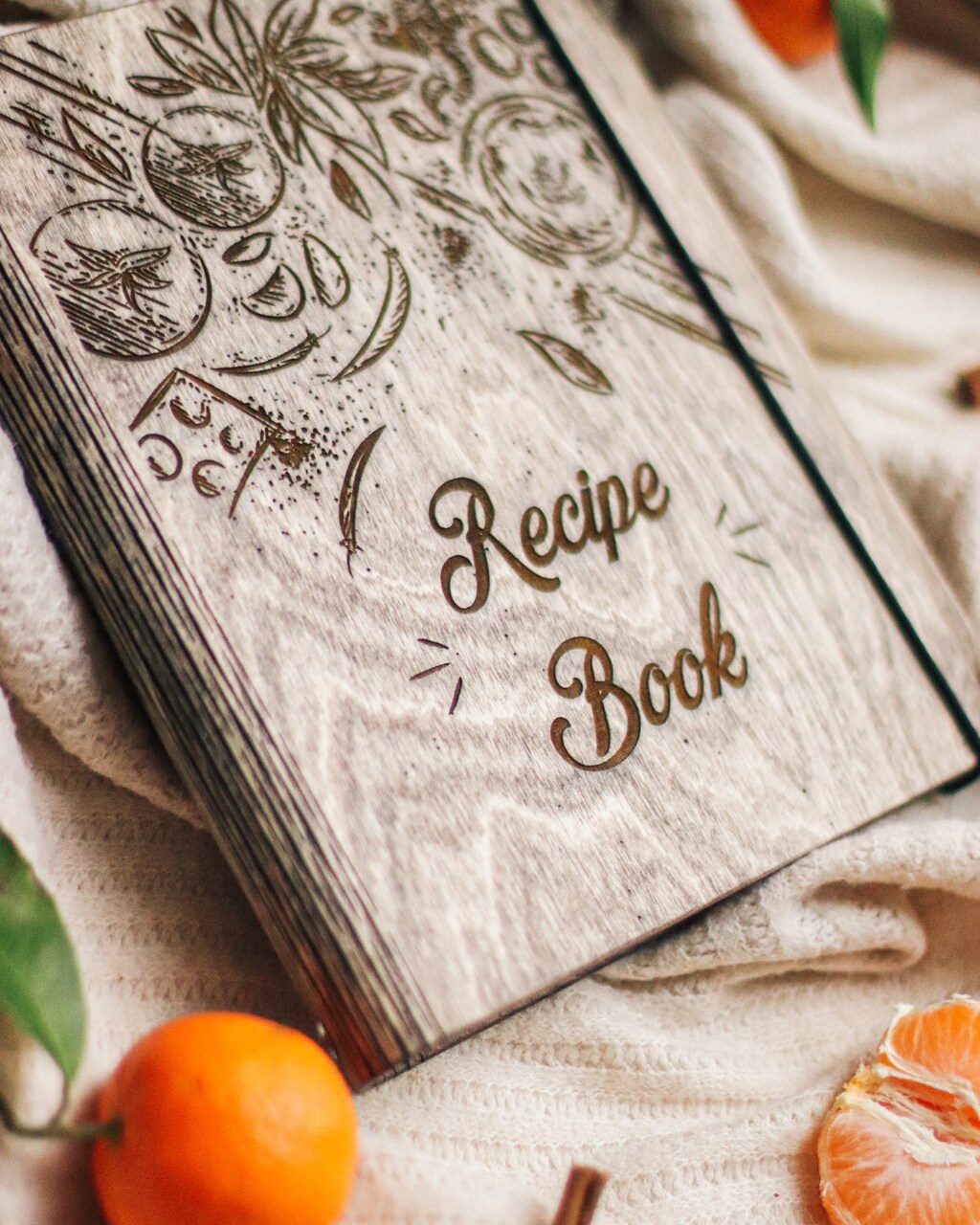 Recipe Book, Wood Cookbook, Personalized Gift for Mom, Cook Gifts by Enjoy The Wood